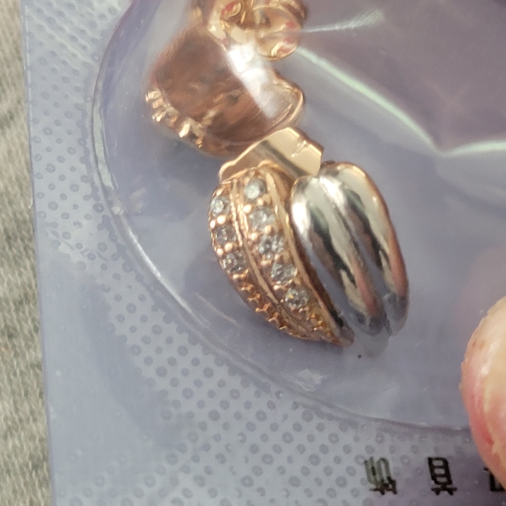 Gold and Silver Huggie earrings
